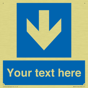 Custom Directional signage blue down arrow 